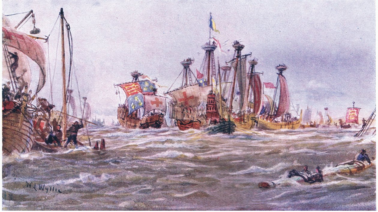 Slaget ved Sluys 1340 e.Kr., 1915 av William Lionel Wyllie