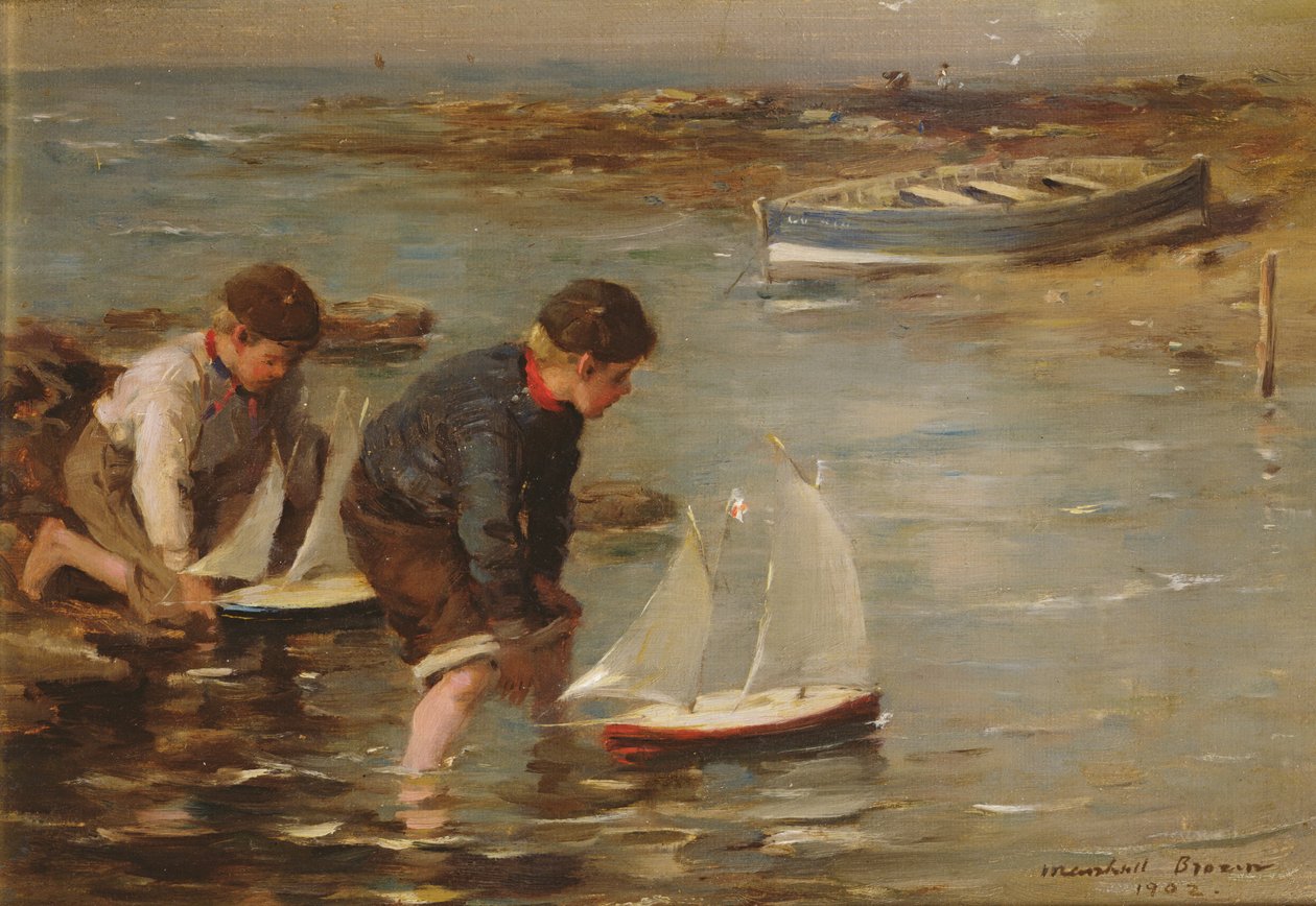 Starting the Race, 1902 (olje på lerretstavle) av William Marshall Brown