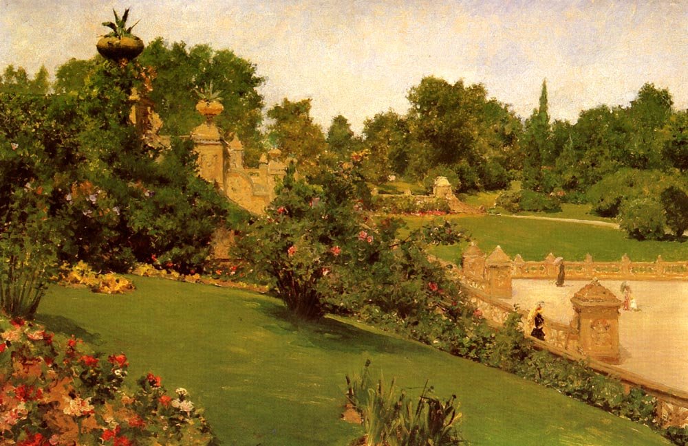 Terrasse på kjøpesenteret av William Merritt Chase