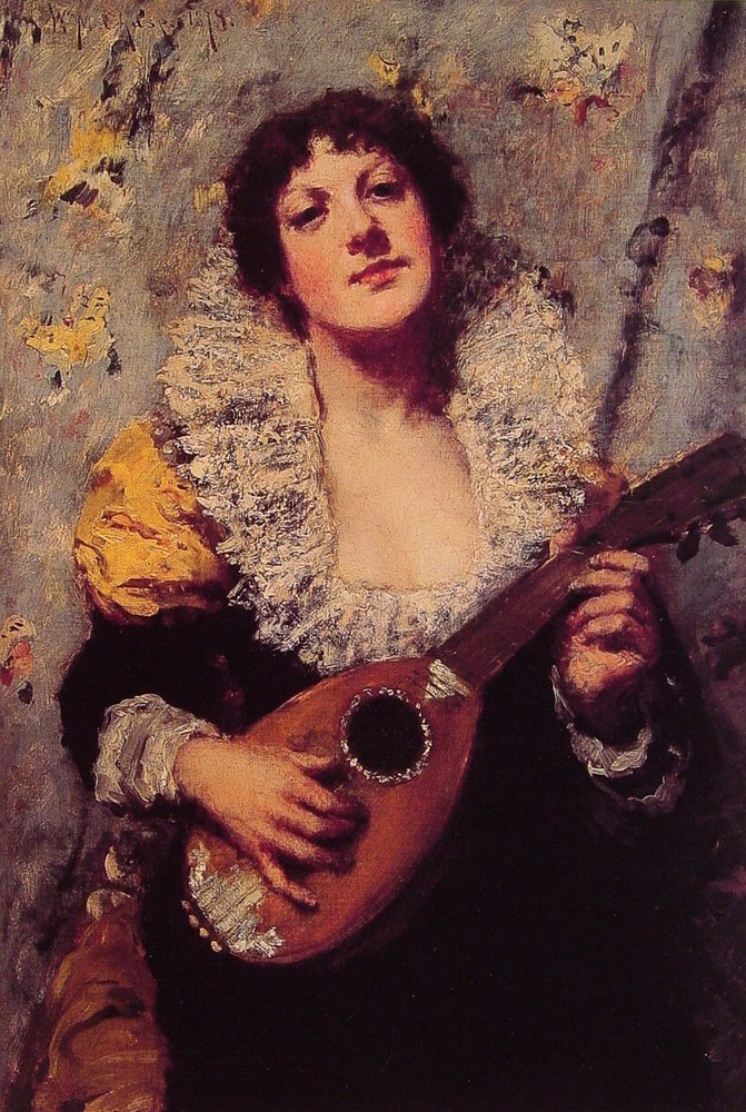 Mandolin -spilleren av William Merritt Chase