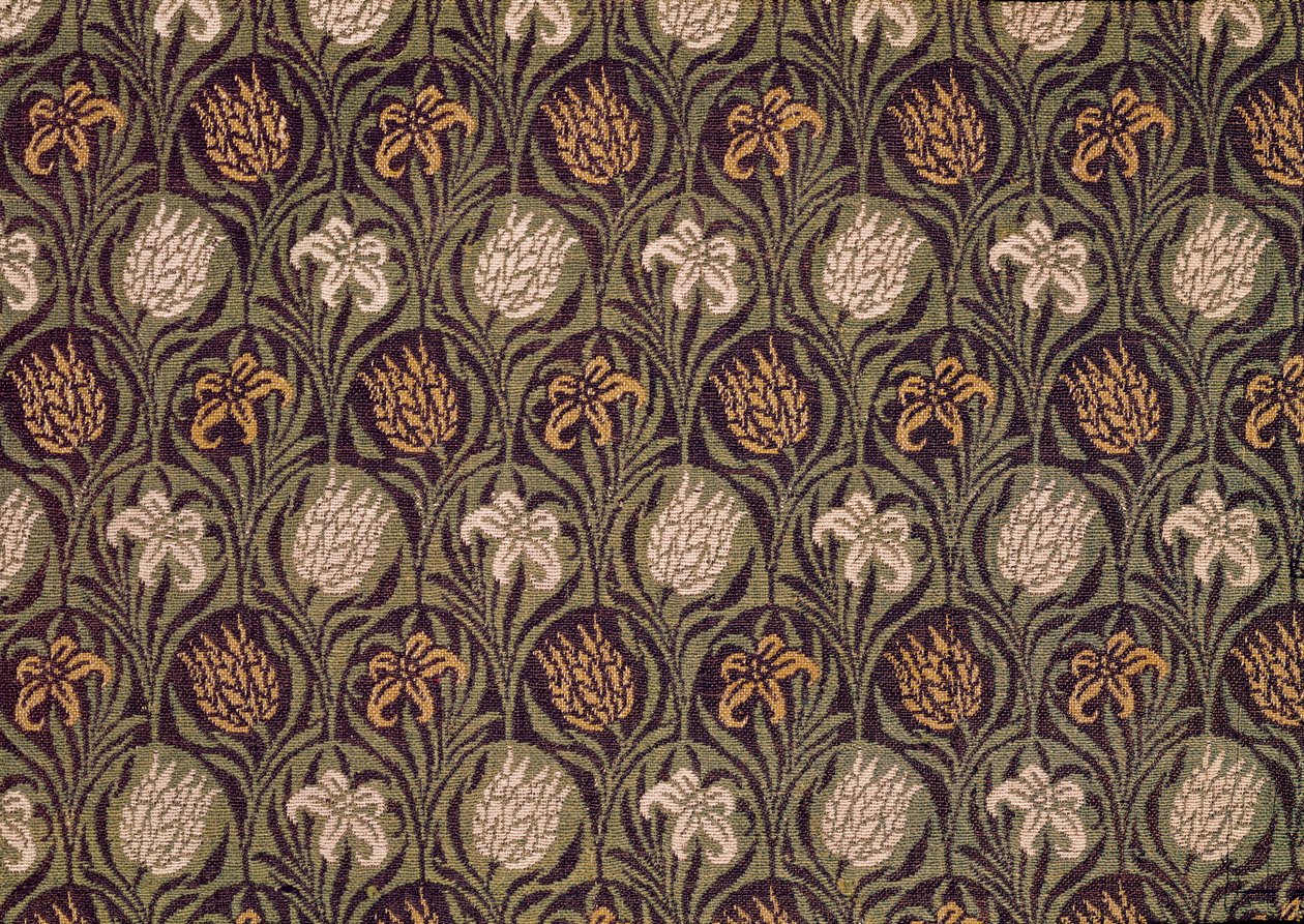 Fragment av Ingrain-teppe, ca. 1870 (ull) av William Morris