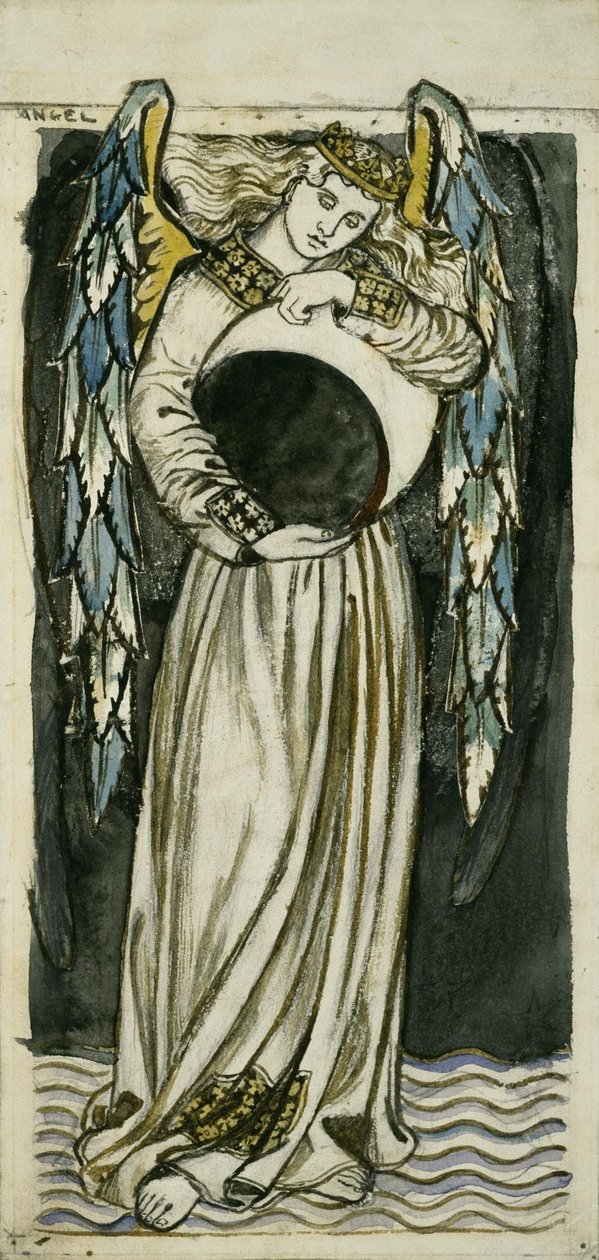 Nattengelen holder en avtagende måne av William Morris