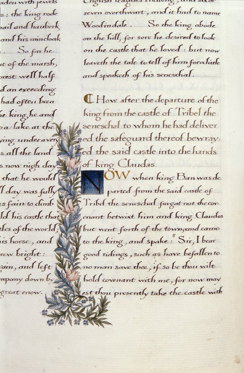 Ett av to fragmenter fra Lancelot du Lac (re 223038) av William Morris