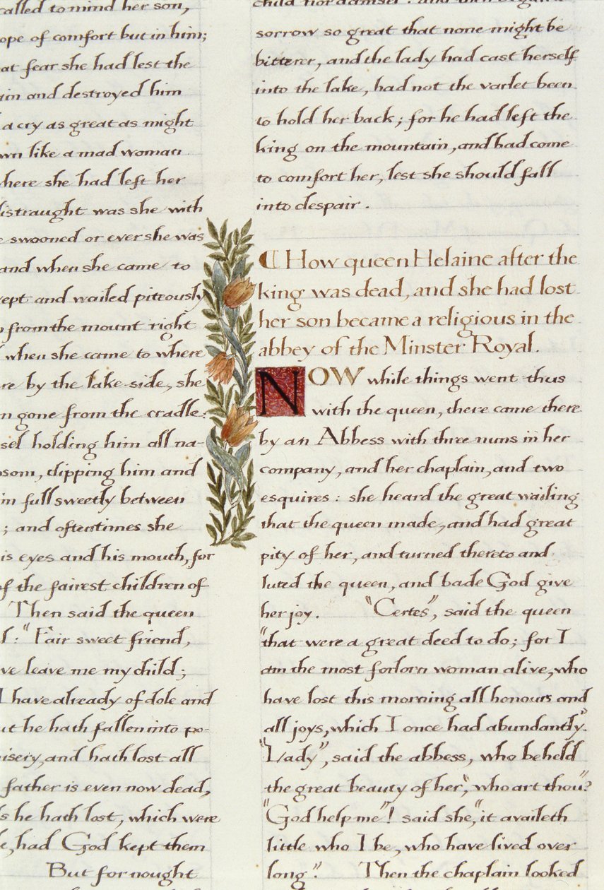 Ett av to fragmenter fra Lancelot du Lac (re 223039) av William Morris