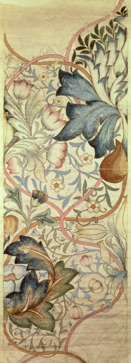 Originalt design for artisjokkbroderiet av Morris, ca. 1875 av William Morris