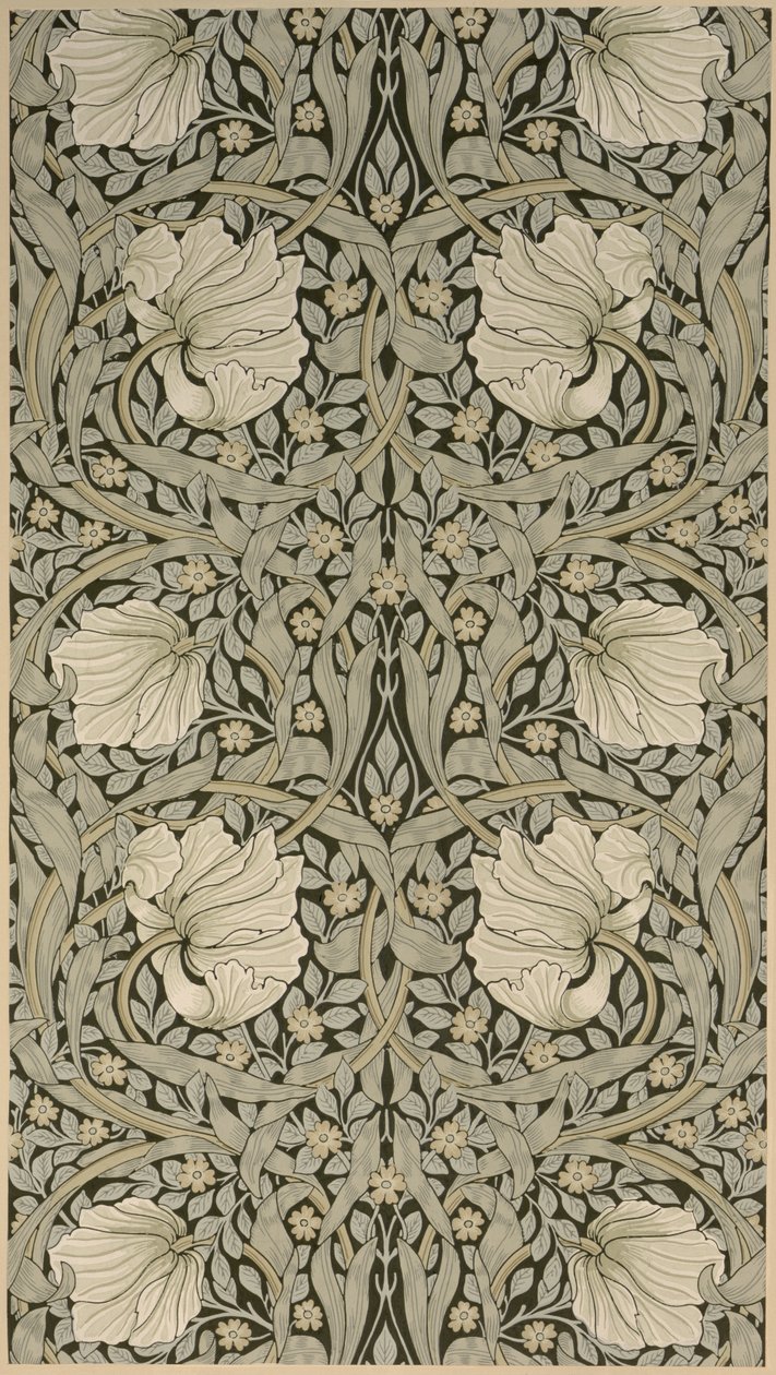 Pimpernel tapetdesign, 1876, produsert av Jeffrey & Co, Islington, av William Morris