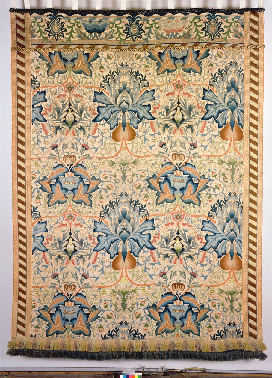 Artisjokkbrodert hengende, arbeidet av Mrs Godman, 1877 (crewel ull på lin) av William Morris