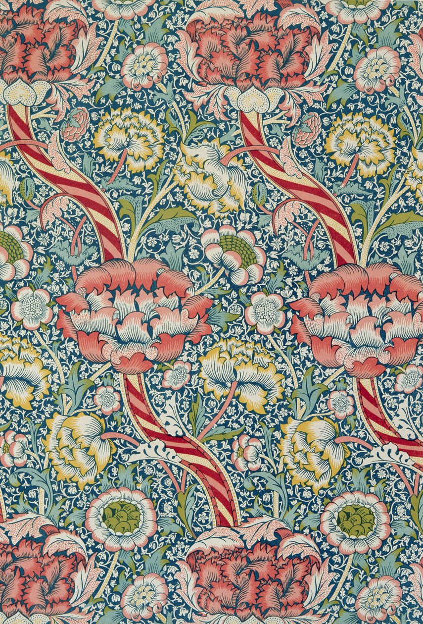 `Wandle` trykt stoff, produsert av Morris and Co. og Aymer Vallance, fra `The Art of William Morris`, pub. 1897 av William Morris
