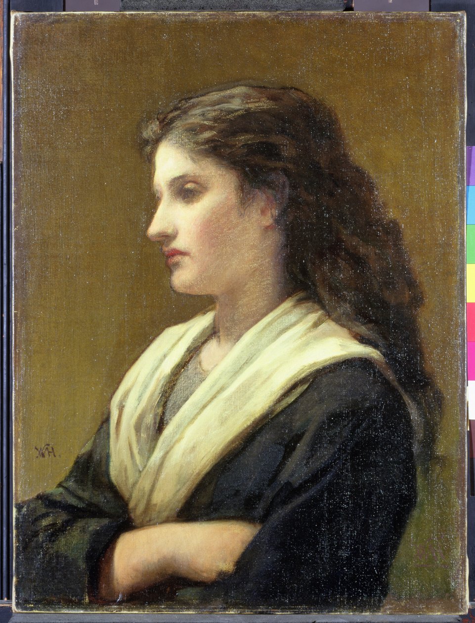Studie av et kvinnelig hode: Ideell hode til en kvinne, 1872 av William Morris