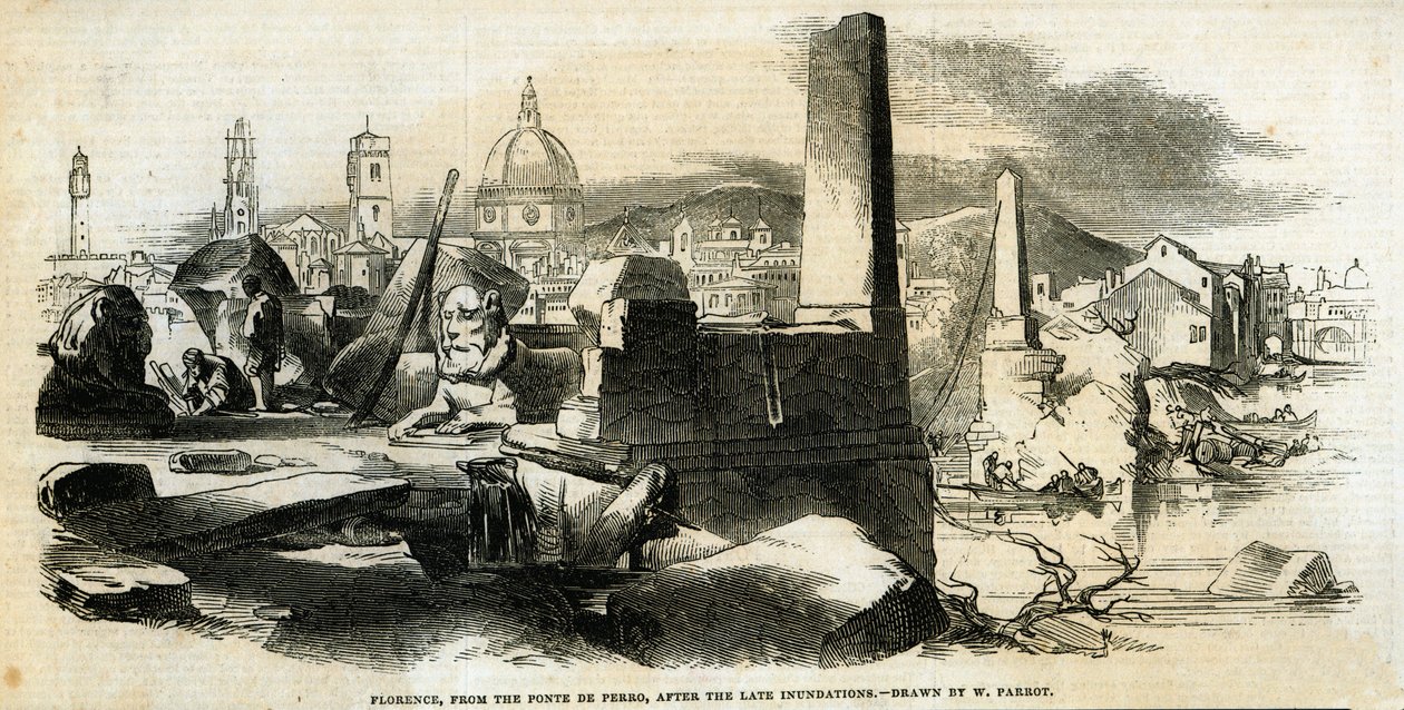 Firenze, fra Ponte de Perro, etter sene oversvømmelser, fra 
