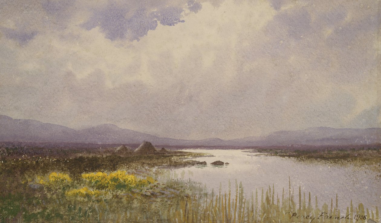 Connemara Landscape, 1908 (wc på papir) av William Percy French