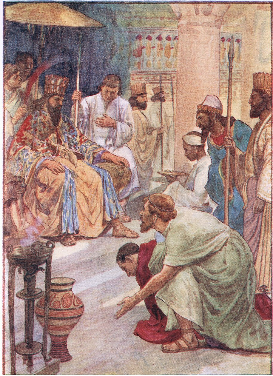 Thlemistocles ved det persiske hoffet, fra Plutarch Lives utgitt av T C & E C Jack Ltd, 1920-tallet av William Rainey