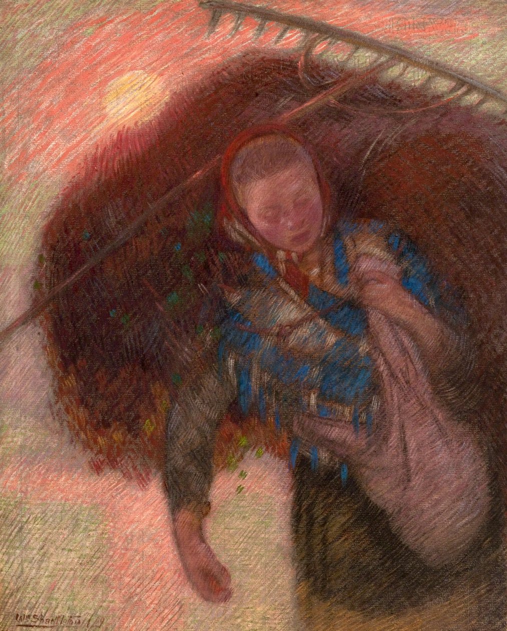 Studie for "The Harvesters", 1910 av William Shackleton