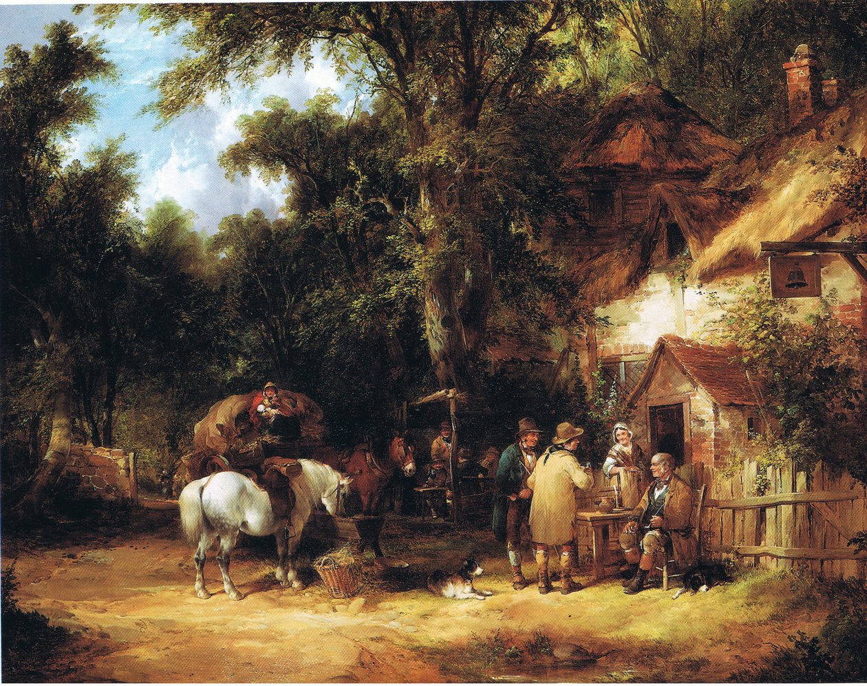På Bell Inn, Cadnam, New Forest av William Snr. Shayer