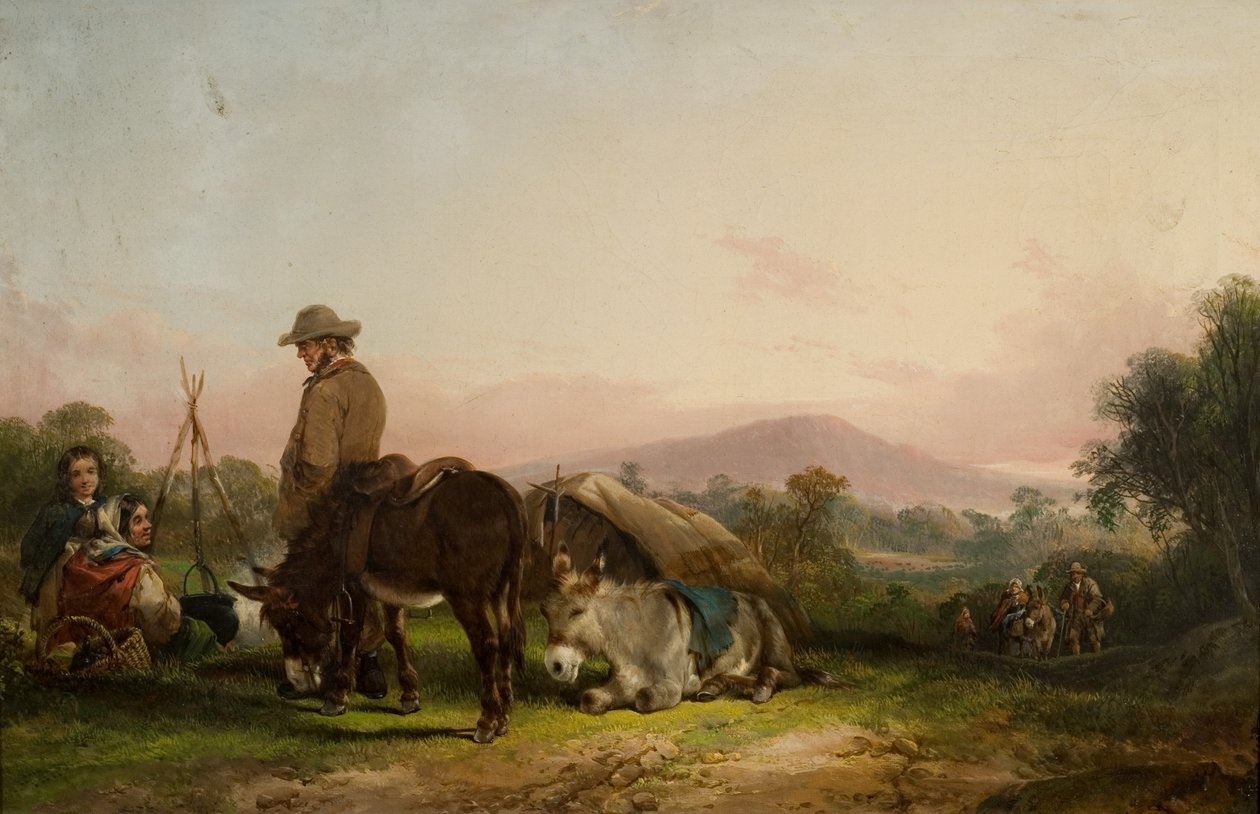 Sigøynerleir av William Snr. Shayer