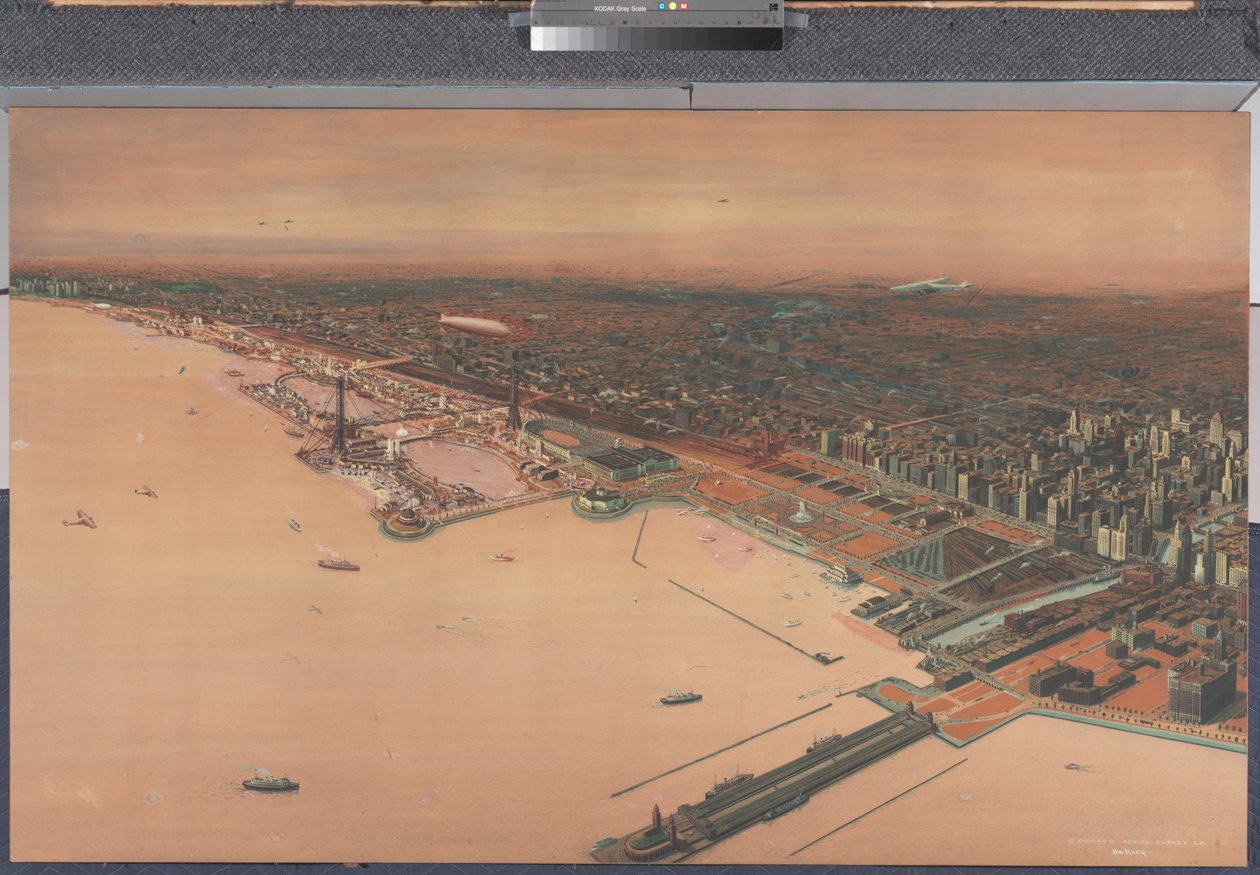 Utsikt over Chicago Skyline - Century of Progress av William Starbuck Macy