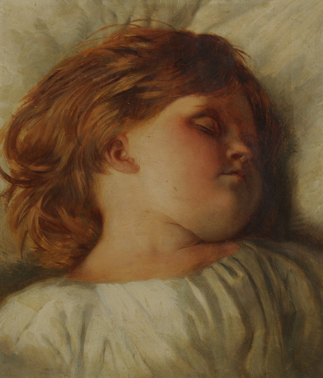 Det sovende barn - et barnebarn, ca. 1896 av William Strutt