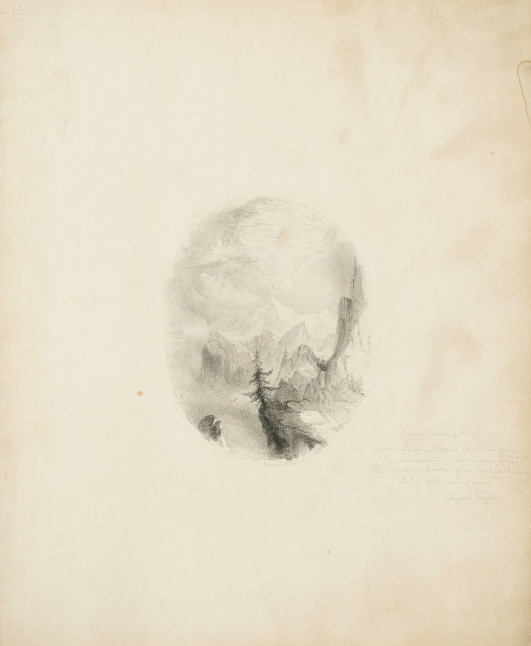 William Trost Richards, 1854 (grafitt på buff illustrasjonstavle) av William Trost Richards