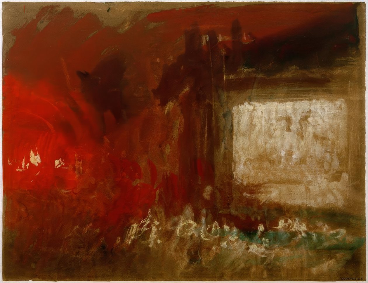En studie av ildlys (Venezia?) av Joseph Mallord William Turner