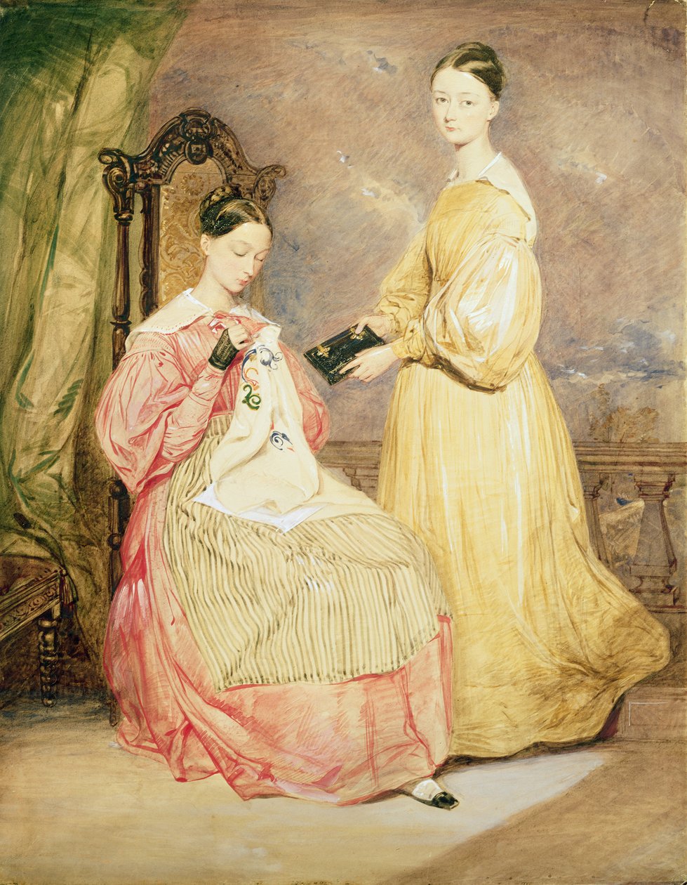 Portrett av Florence Nightingale (1820-1910) og hennes søster, Frances Partenope (d.1890) Lady Verney, 19. av William White