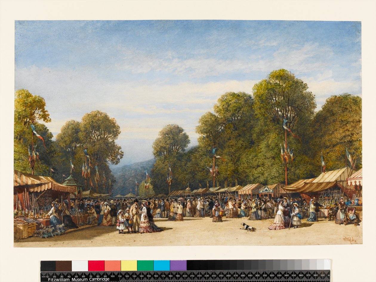 Festival på St. Cloud, ca. 1860 (wc og gouache på papir) av William Wyld