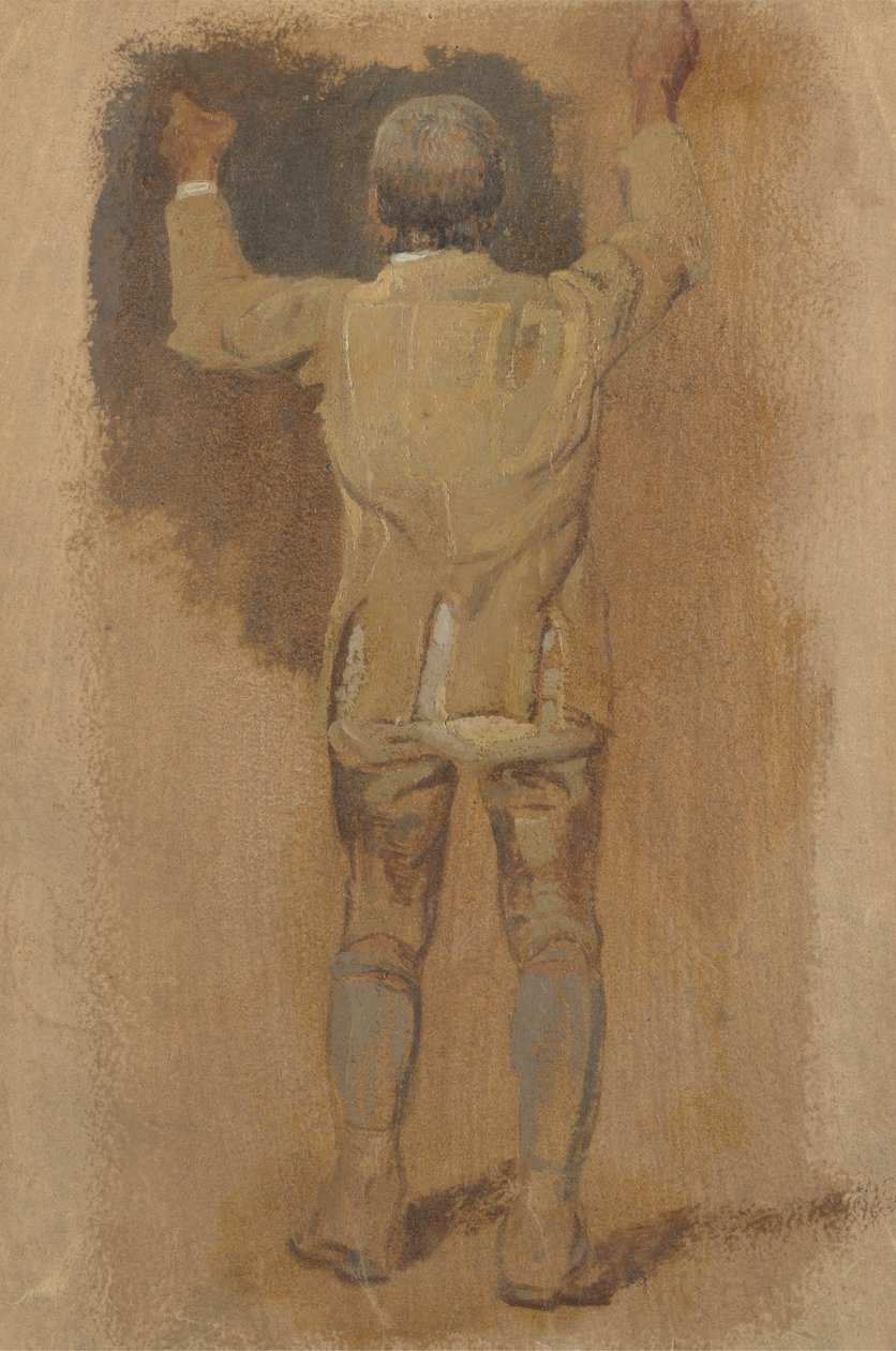 Studie av en brudgom, sett bakfra, 1857 (olje på brunt papir) av William Havell