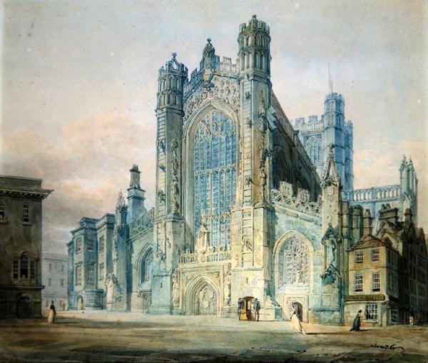 Utsikt over en katedral av Joseph Mallord William Turner