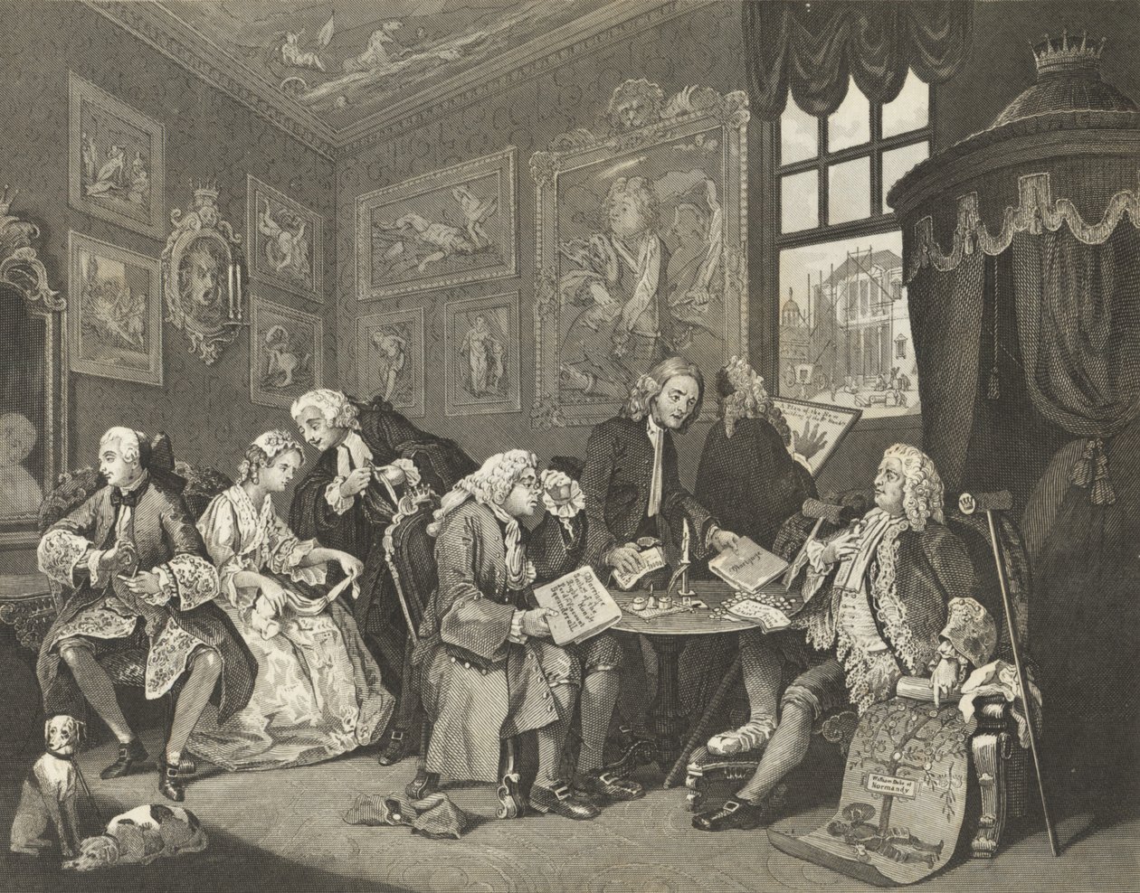 Ekteskap a la Mode av William (after) Hogarth