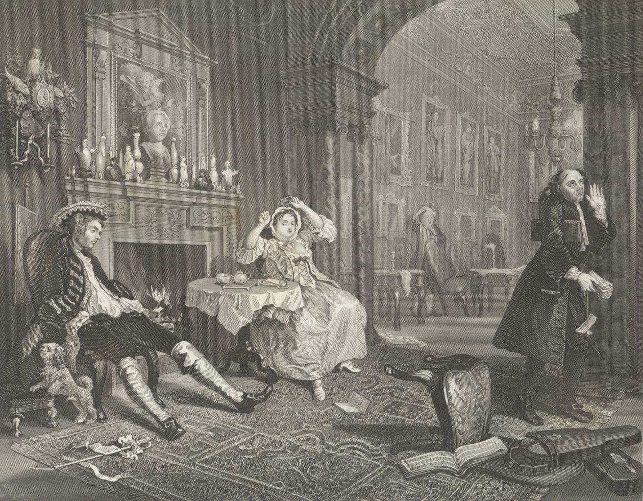 Ekteskap a la Mode av William (after) Hogarth