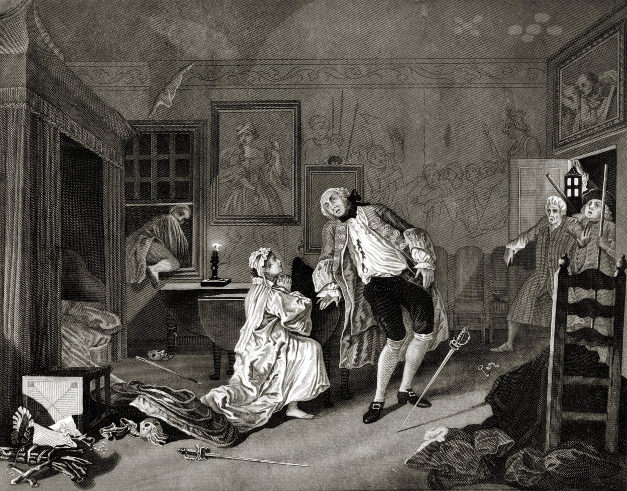 Ekteskap a la Mode av William (after) Hogarth