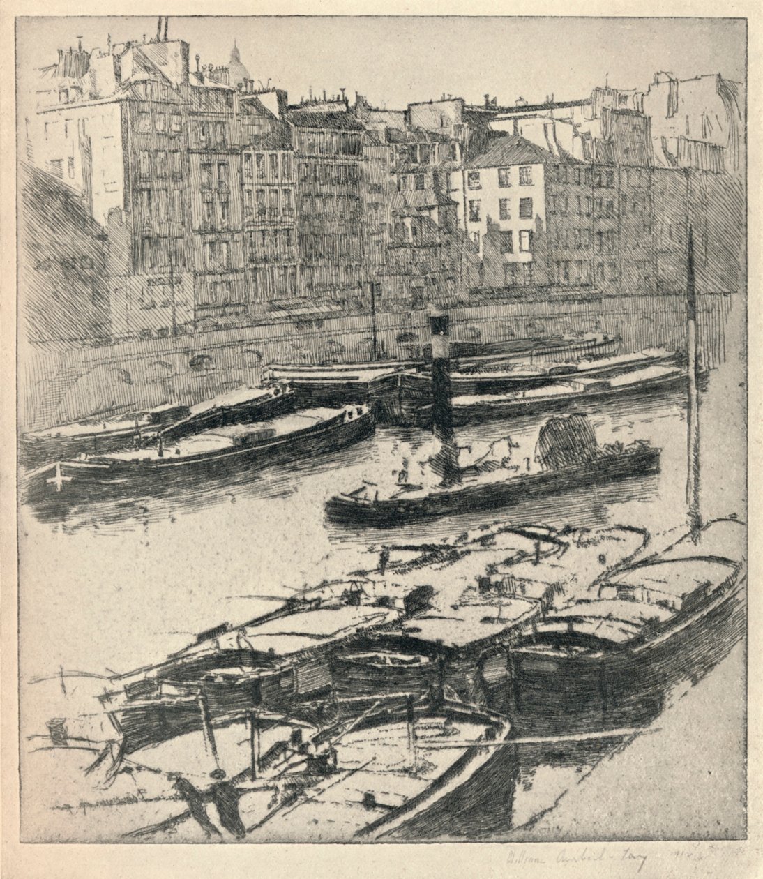 Quay of the Grands Augustins, 1915 av William A Levy