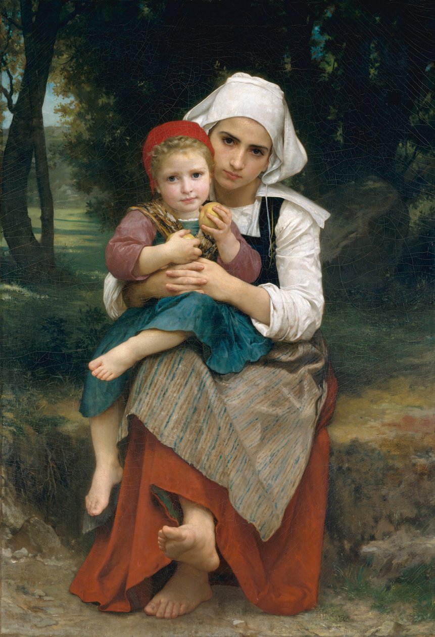 Breton bror og søster, 1871. av William Adolphe Bouguereau