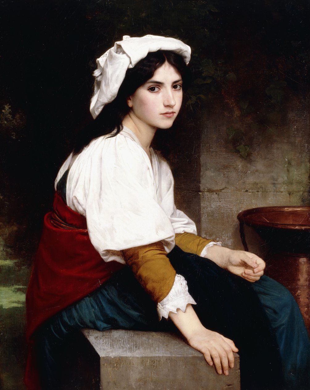 Italiensk jente ved en fontene, 1870 av William Adolphe Bouguereau