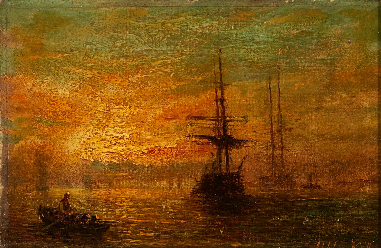 Roing ut (olje om bord) av William Adolphus Knell
