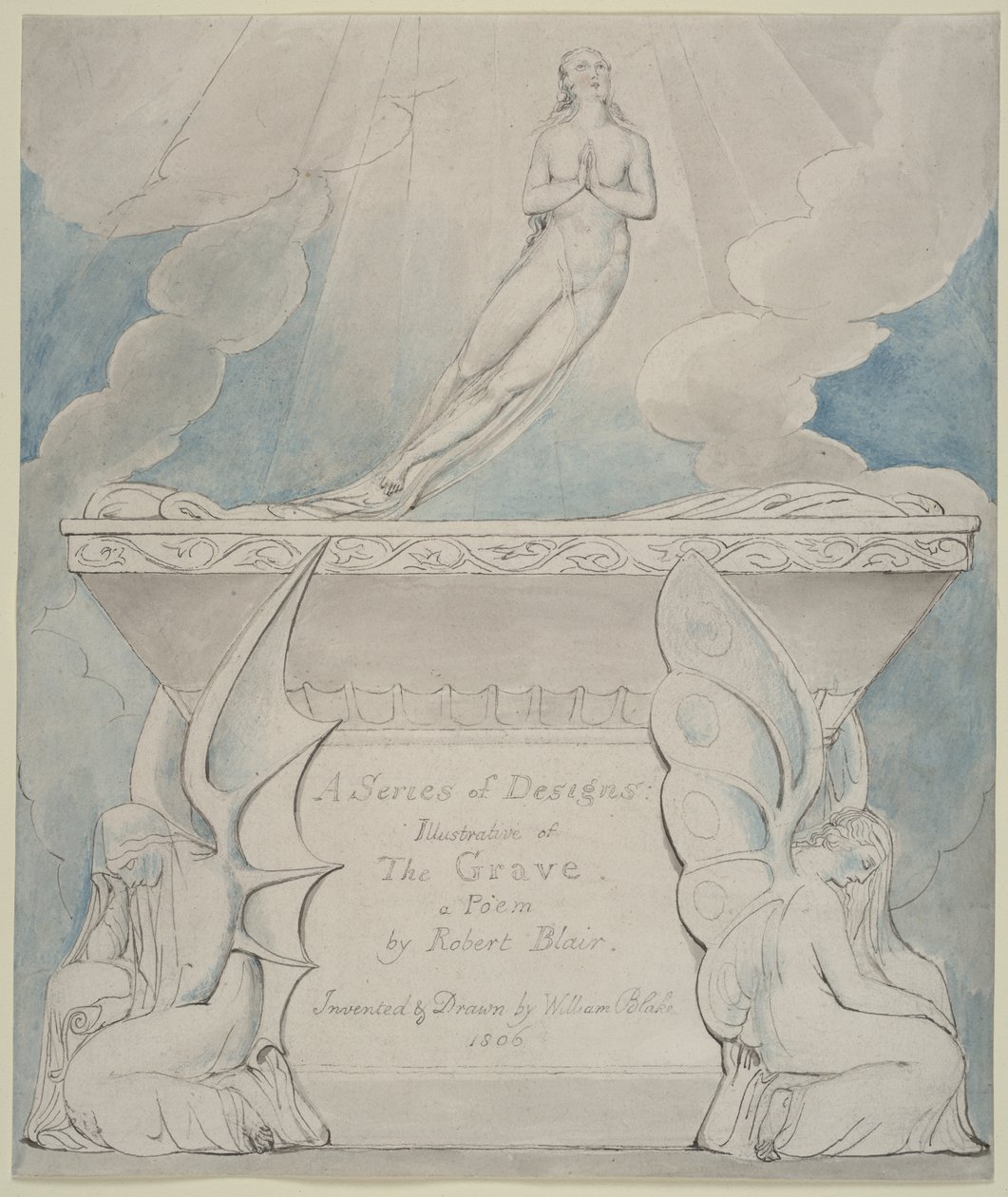 En tittelside for "The Grave" av William Blake