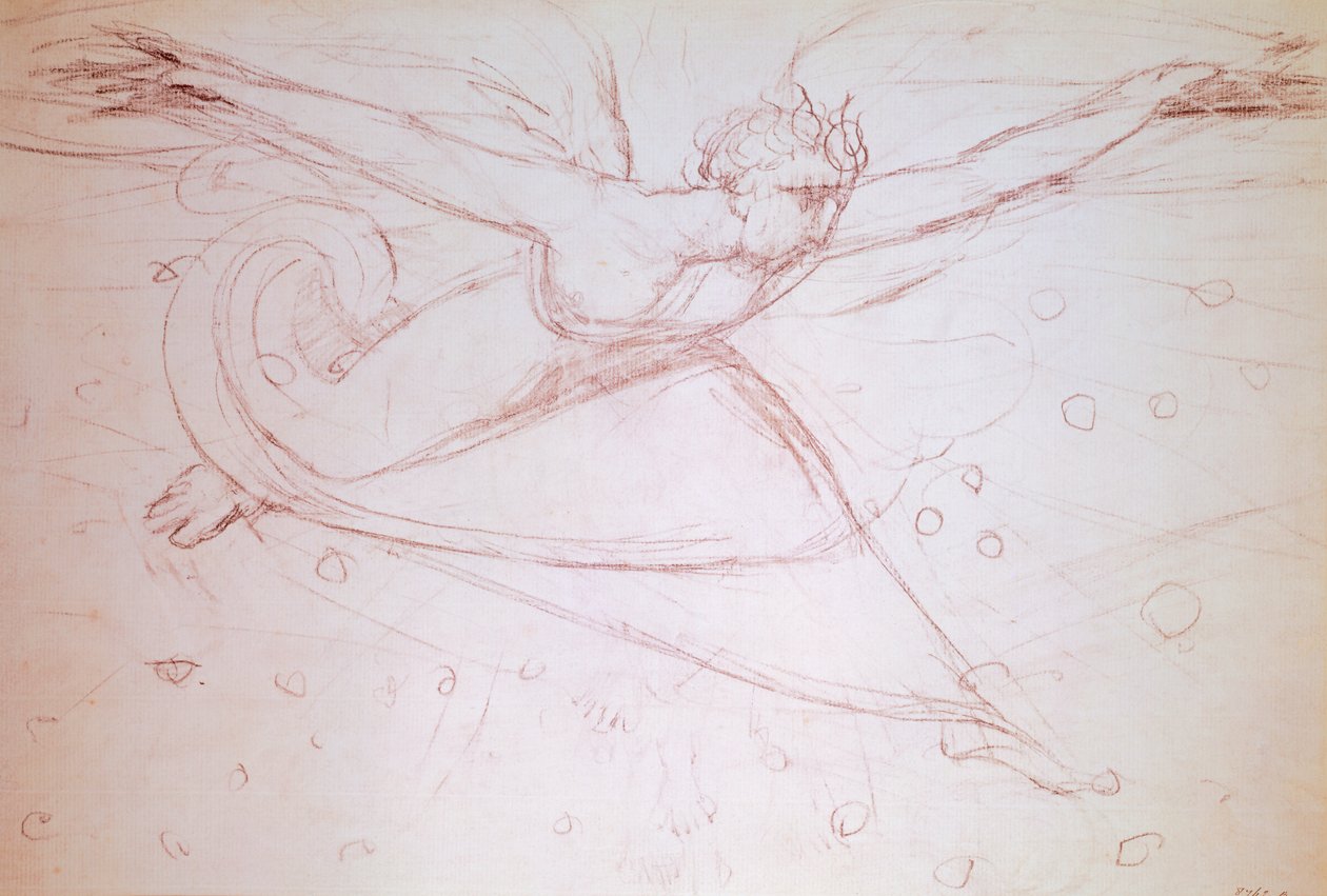 Angel walking, tegning av William Blake (1757-1827) av William Blake