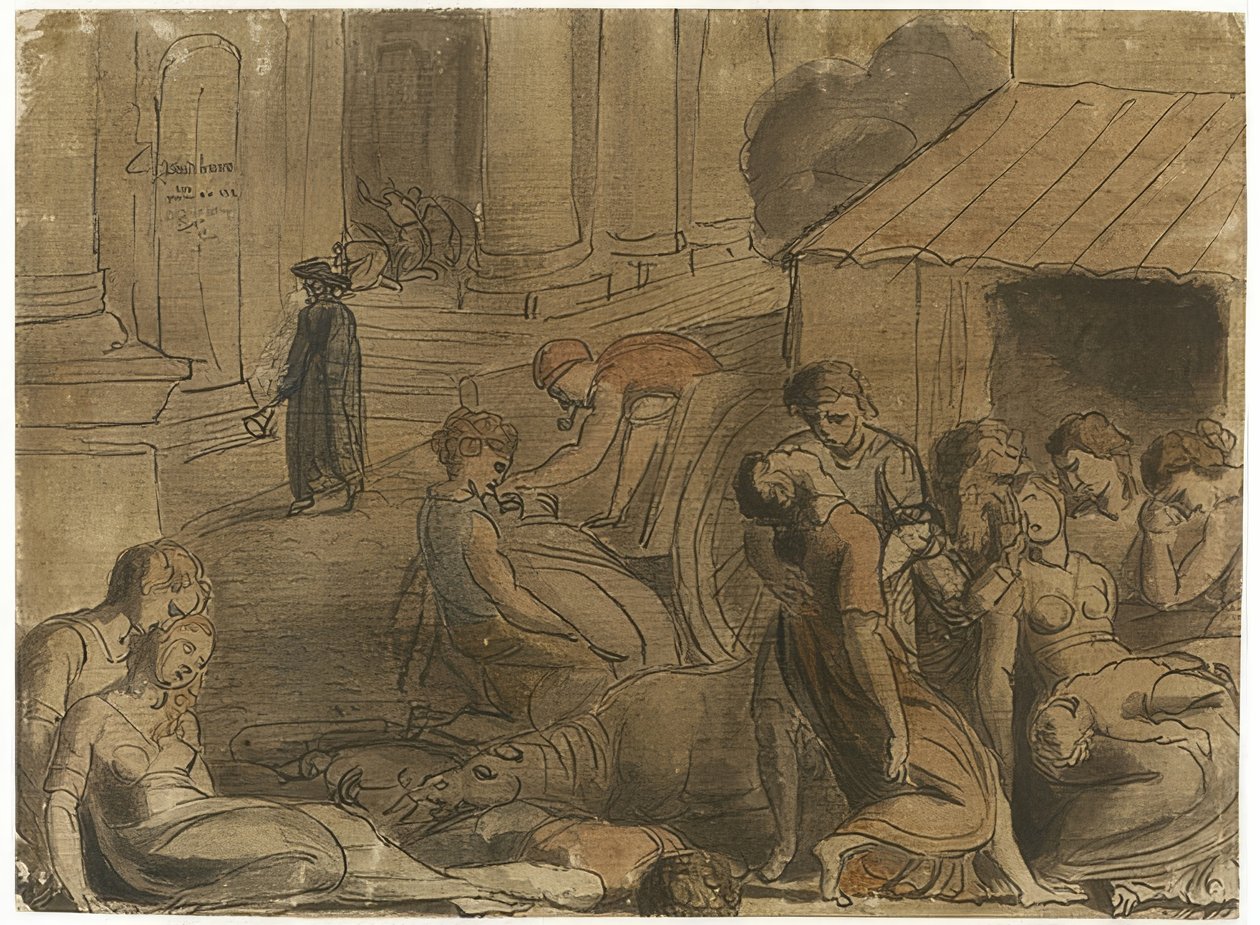 Den store pesten i London. Rundt 1779 av William Blake