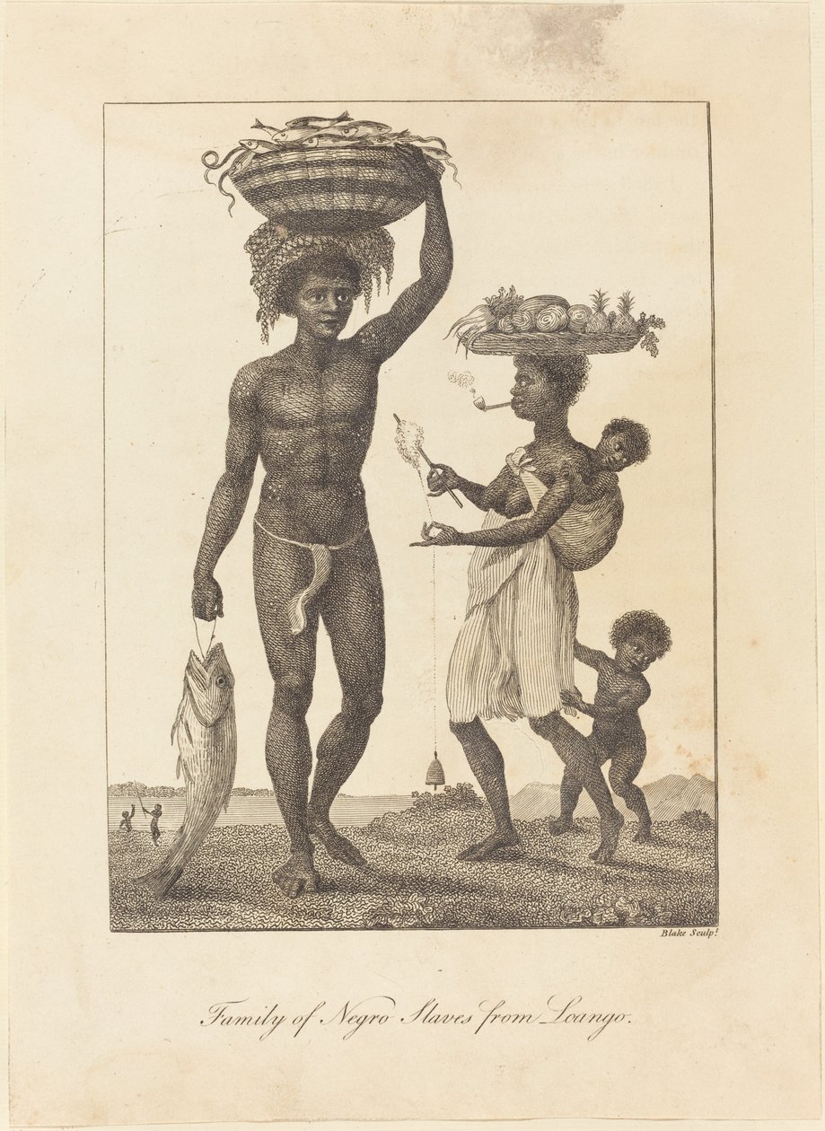 Familie av slaver fra Loango, 1793. av William Blake