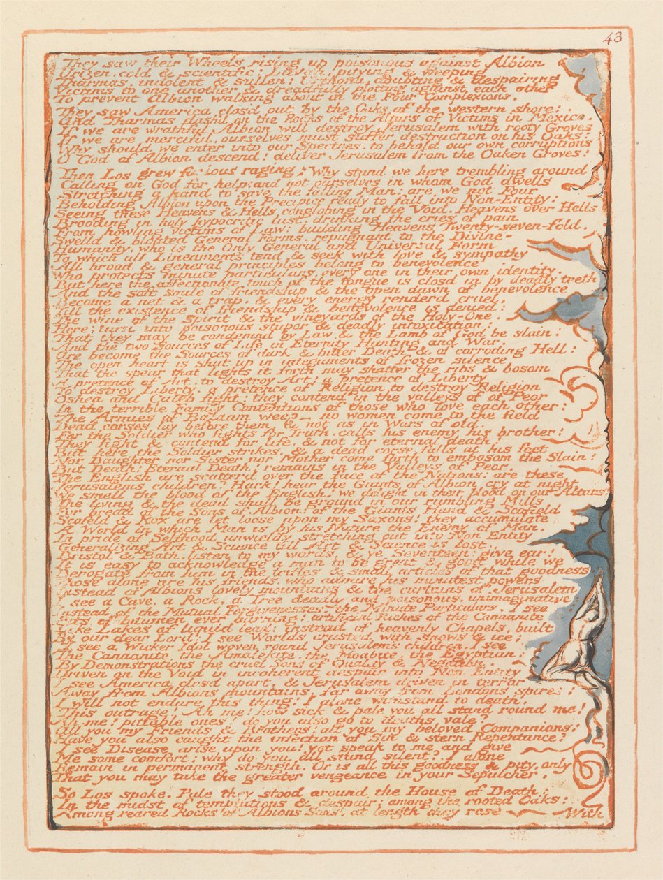 Jerusalem, Plate 43, De så hjulene sine.... av William Blake