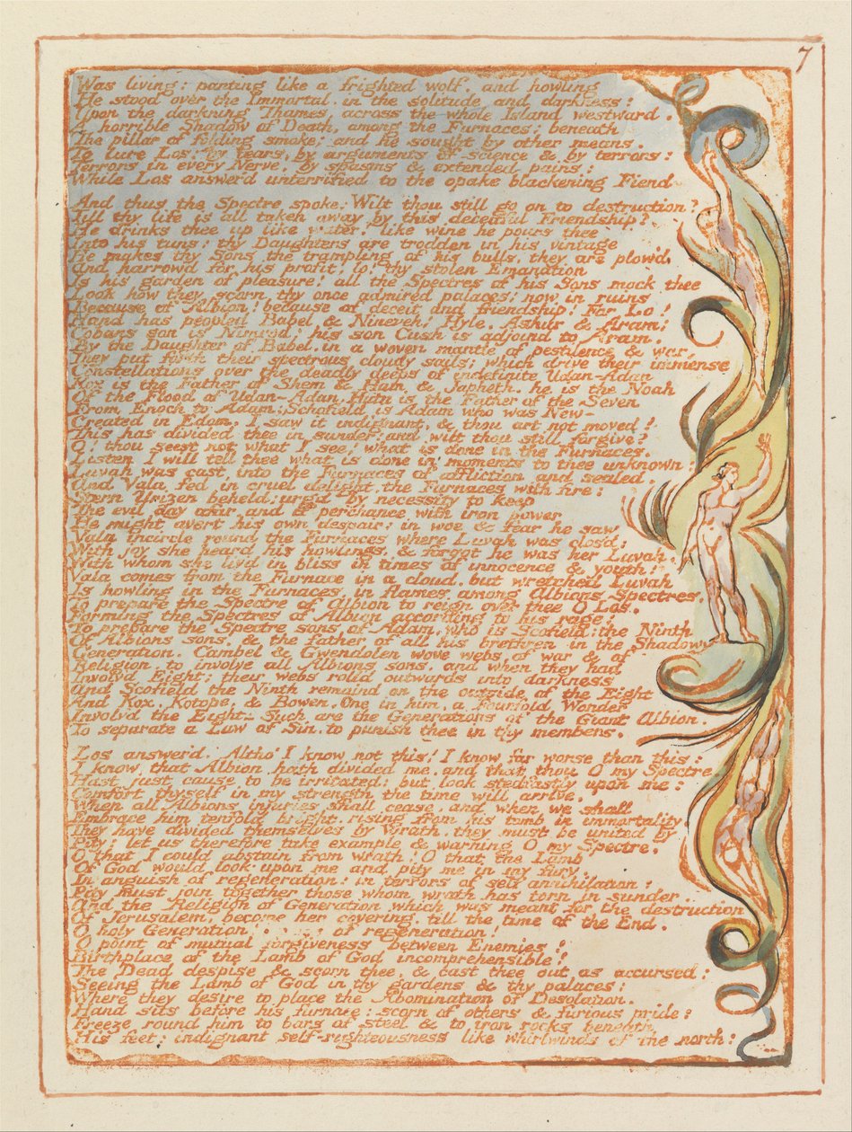 Jerusalem, plate 7, levde-panting .... av William Blake