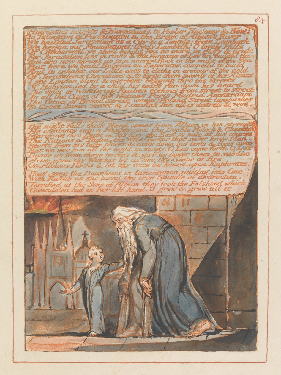Jerusalem, Plate 84, Highgates heights & Hampstead .... av William Blake
