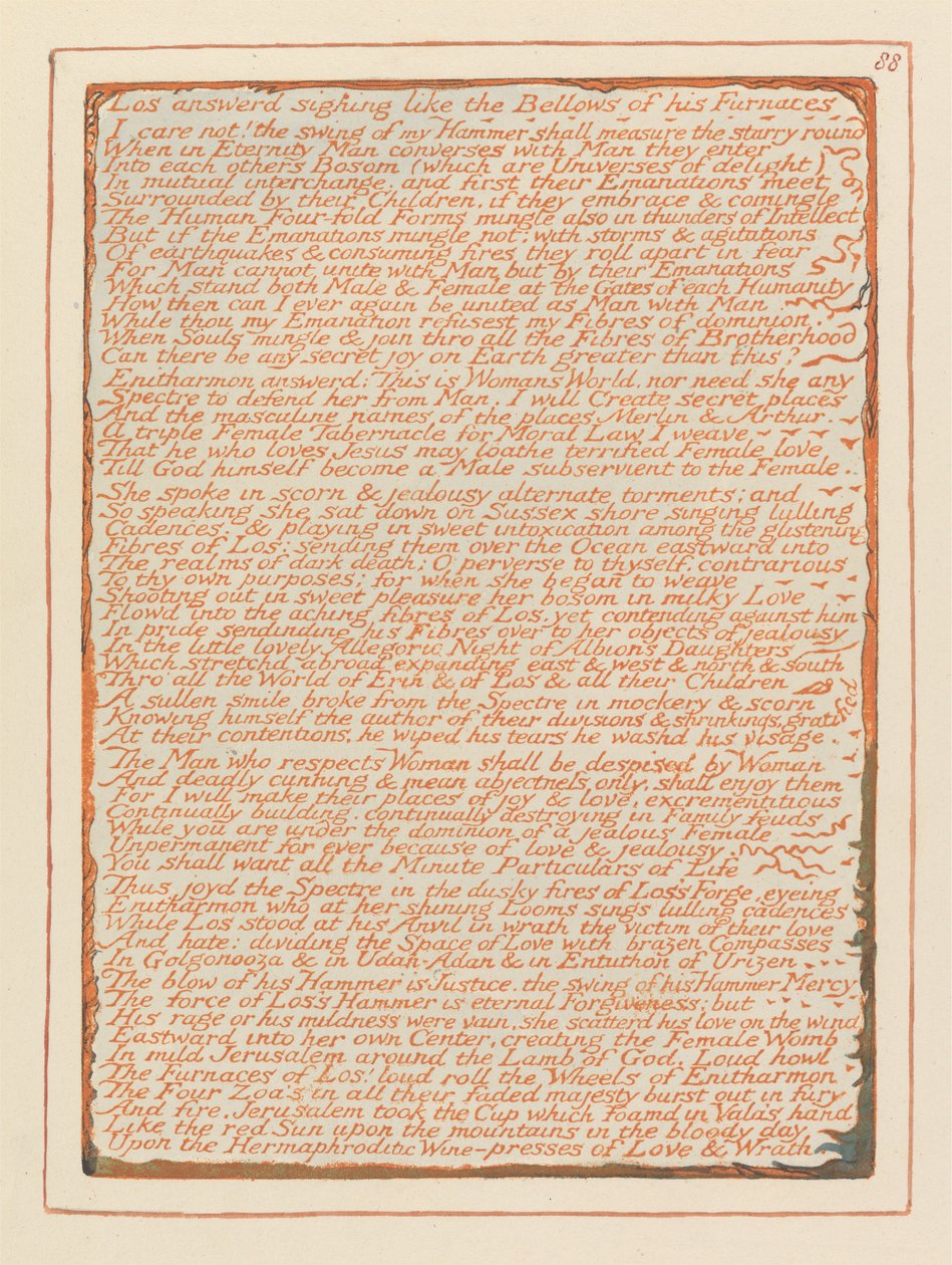 Jerusalem, Plate 88, Los svarte sukk.... av William Blake