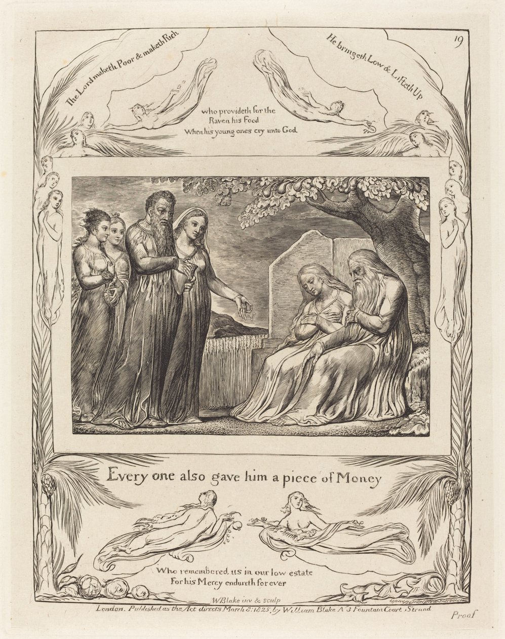 Job Accepting Charity, 1825. av William Blake