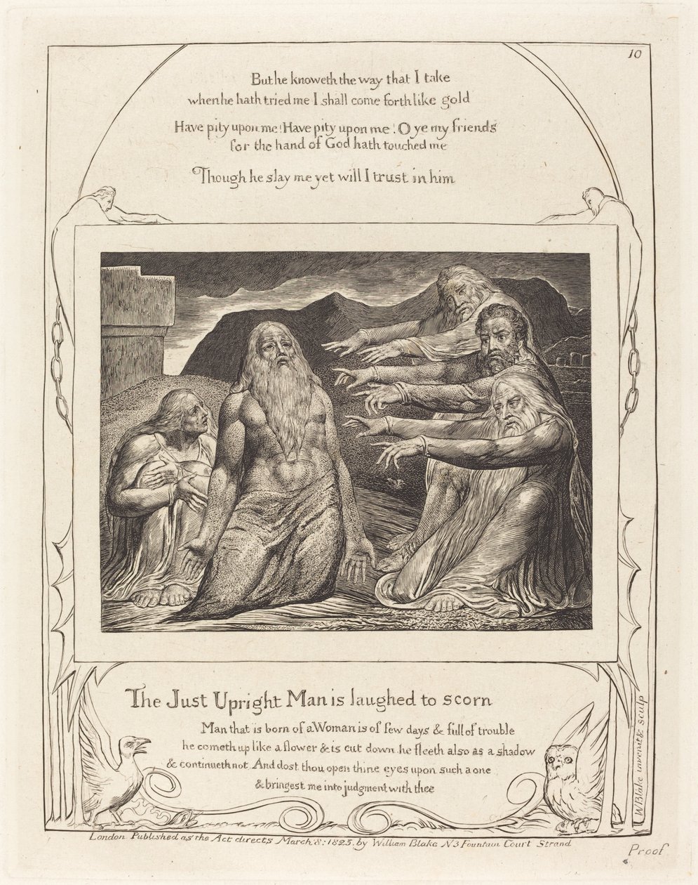 Job irettesatt av hans venner, 1825. av William Blake
