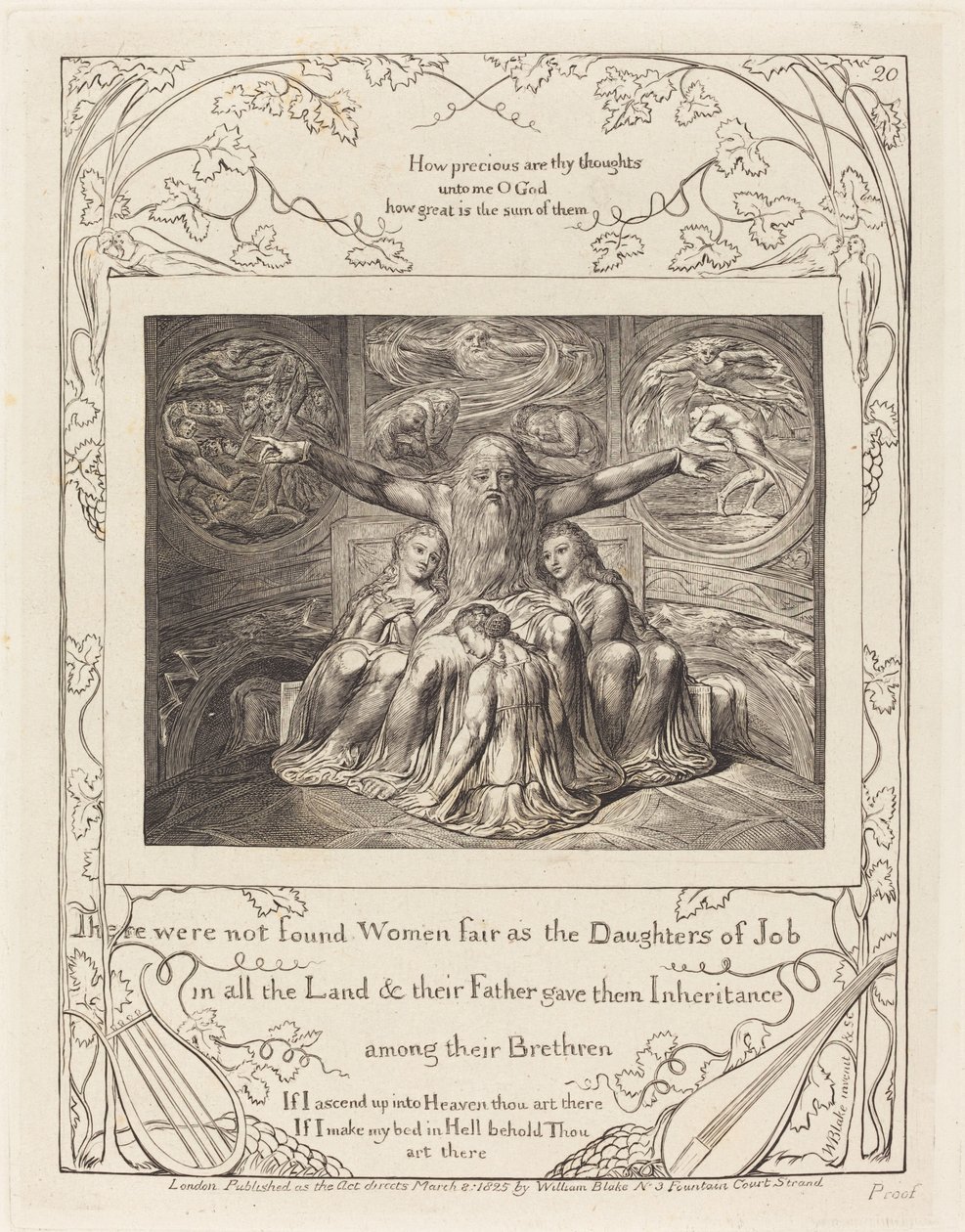 Job og hans døtre, 1825. av William Blake