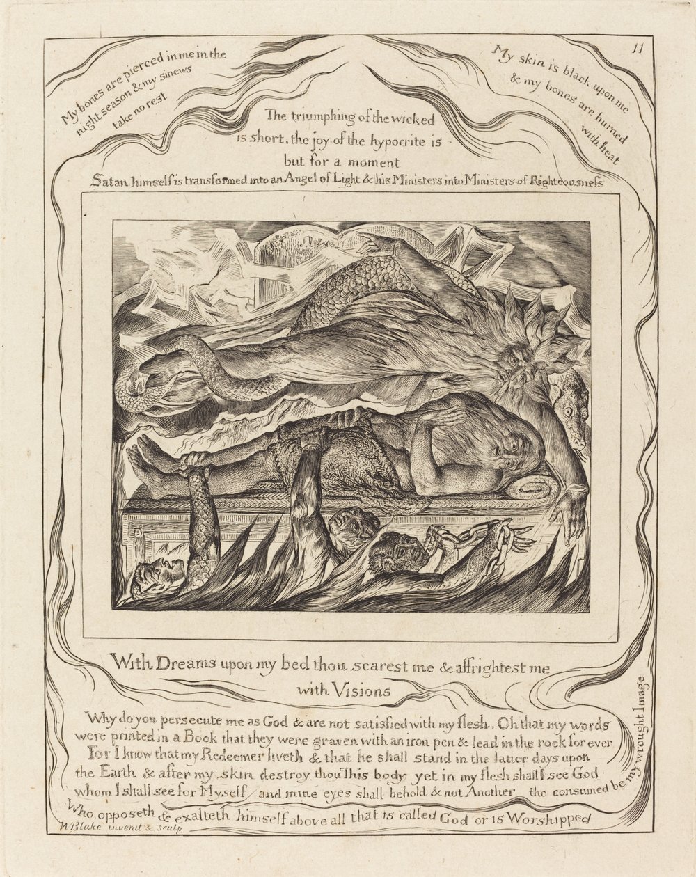 Jobs onde drømmer, 1825. av William Blake