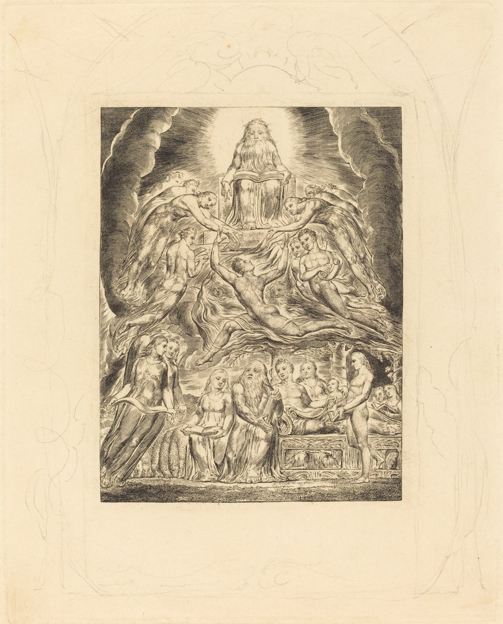 Satan foran Guds trone av William Blake