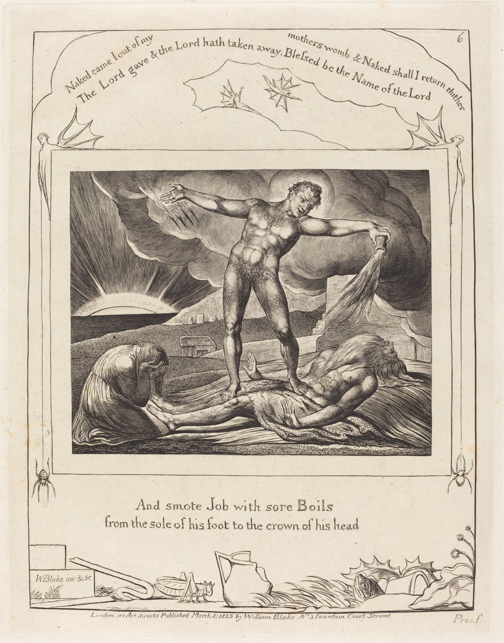 Satan slår jobb med byller av William Blake
