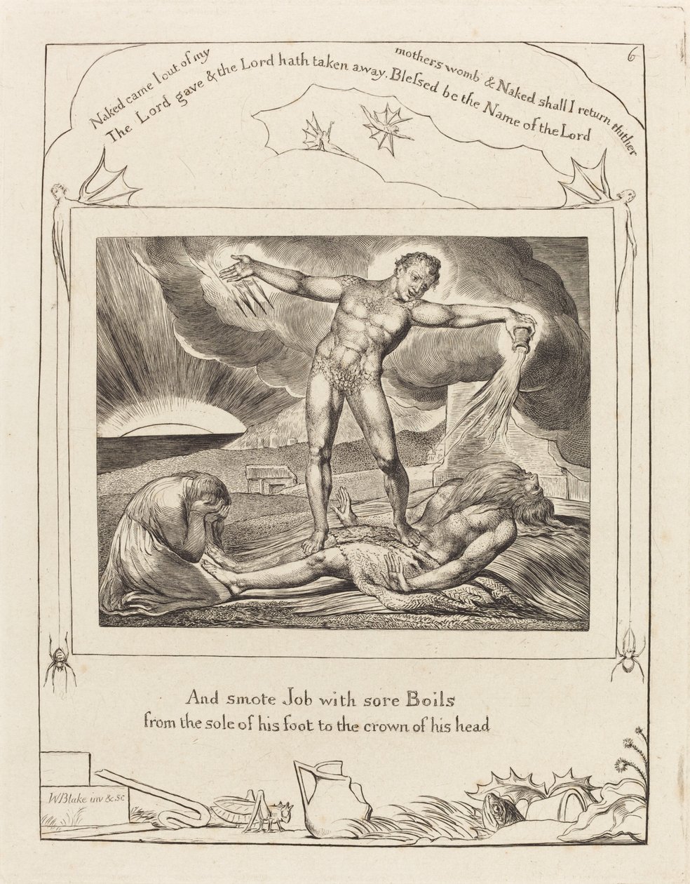 Satan slår jobb med byller av William Blake