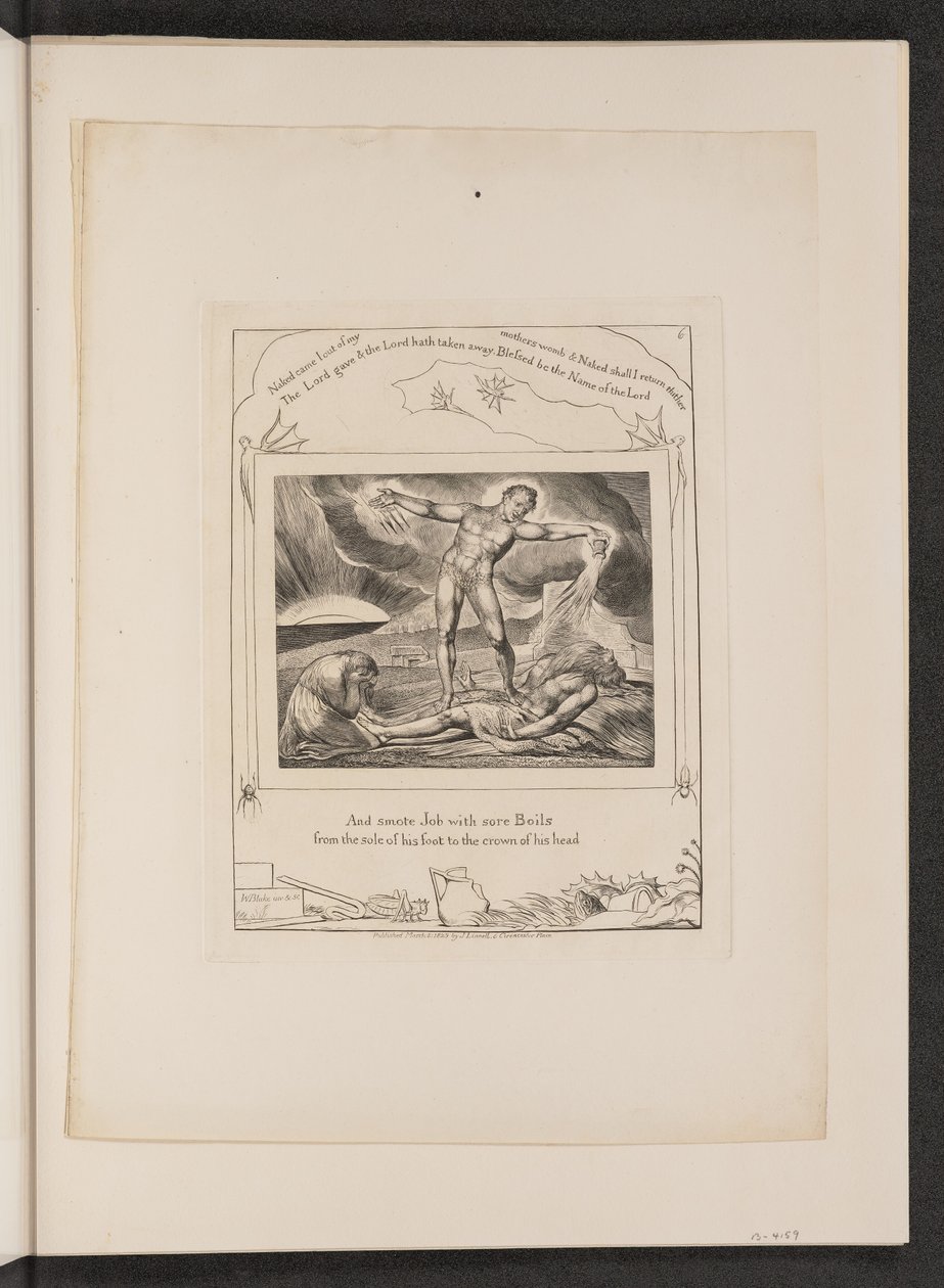 Satan slår jobb med byller, 1825. av William Blake